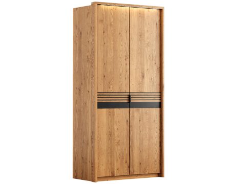 Szafa z oświetleniem LED i poziomymi listwami – ujęcie boczne