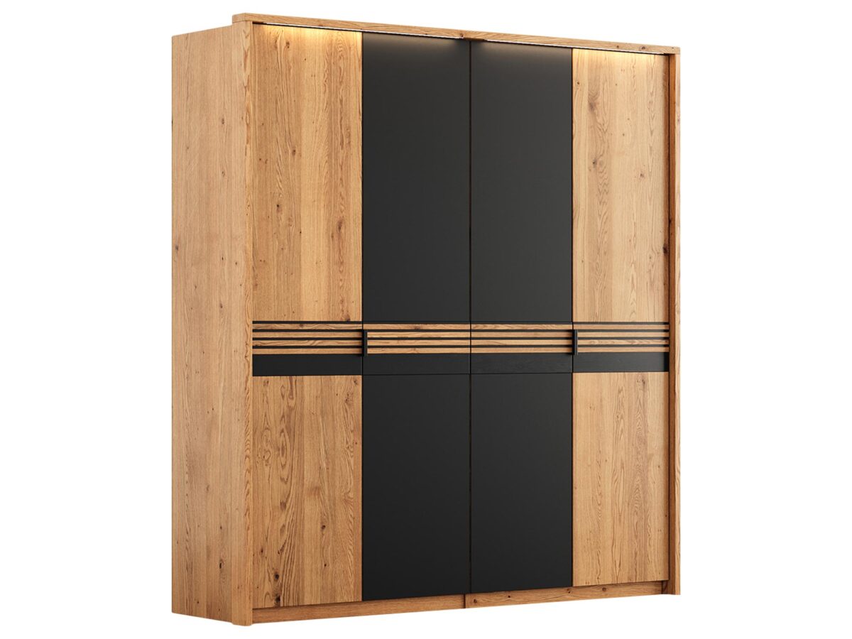 Szafa Dębowa 4 Drzwi Szklane Podwójne  Inari