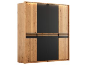 Szafa Dębowa 4 Drzwi Szklane Podwójne  Inari