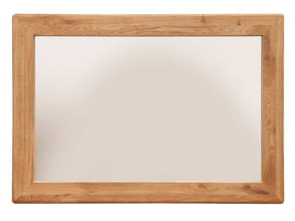 Lustro w poziomej ramie dębowej – klasyczna forma