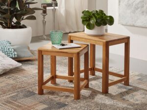 miniaturka Zestaw 2szt Stoliczków Dębowych Bagan