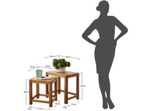 miniaturka Zestaw 2szt Stoliczków Dębowych Bagan