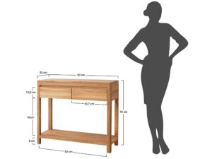 miniaturka Stolik z Szufladami Dębowy Bagan