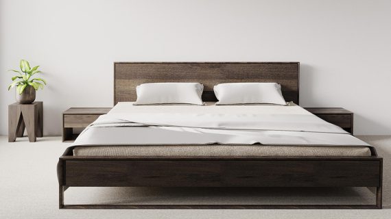 miniaturka Klasyczne Dębowe Łóżko Dąb Dymiony  Blitz