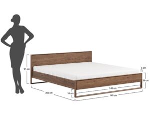 miniaturka Klasyczne Dębowe Łóżko Dąb Dymiony Blitz