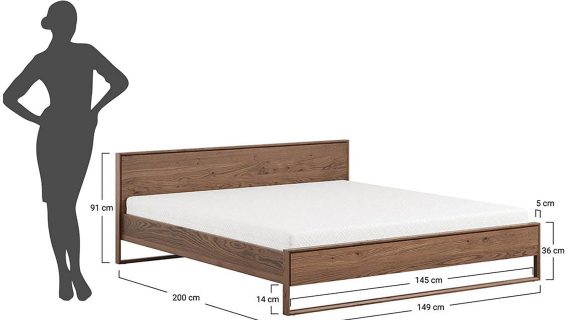 miniaturka Klasyczne Dębowe Łóżko Dąb Dymiony  Blitz