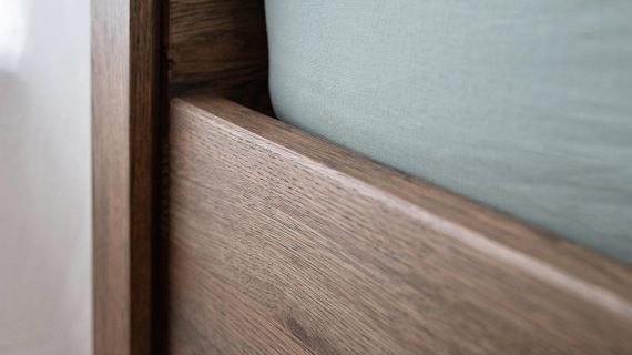 miniaturka Klasyczne Dębowe Łóżko Dąb Dymiony  Blitz