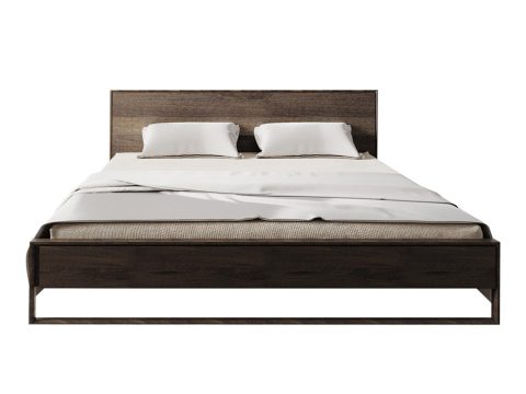 Nowoczesne łóżko w ciemnym odcieniu – podkreślona forma i harmonia kolorów