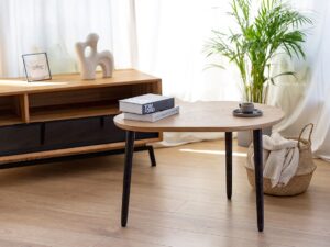 miniaturka Stolik kawowy debowy na trzech nogach