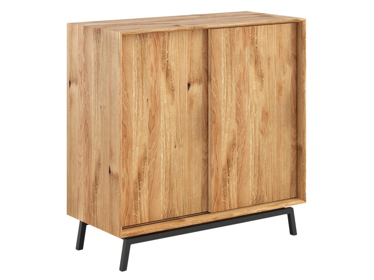 Loft Komoda Winna Naturalny Dąb Nogi Stal Kyoto