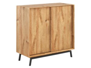 Loft Komoda Winna Naturalny Dąb Nogi Stal Kyoto