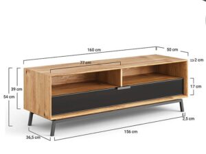 miniaturka Loft Szafka RTV 160 Otwarta Szyba Design Kyoto