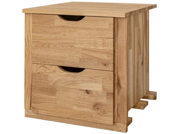 Szafka nocna z dwoma szufladami – uchwyt frezowany