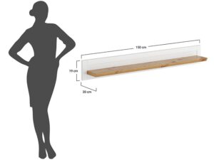 miniaturka Biała Półka Drewniana Klasyczna Petra