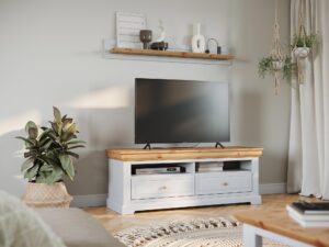 miniaturka Klasyczna Mała Komoda TV w Bieli Petra