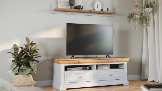 miniaturka Klasyczna Mała Komoda TV w Bieli Petra