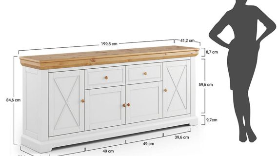 miniaturka Komoda Klasyczna z Litego Drewna w Bieli Petra