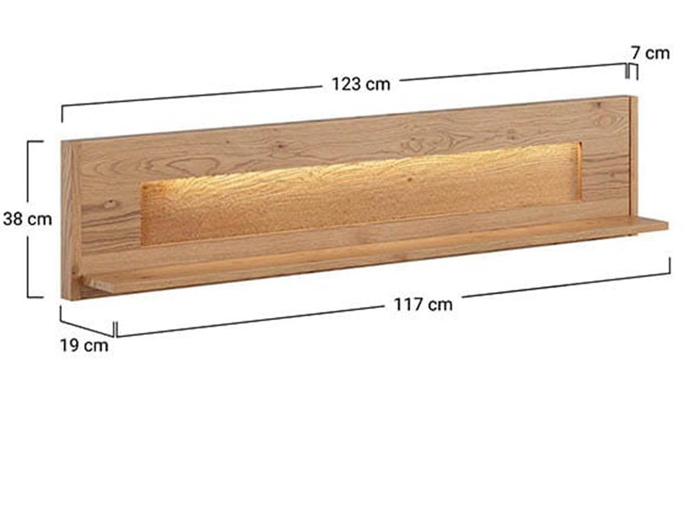 Półka 120 cm Wisząca Dąb Olejowany Salar - obrazek 7