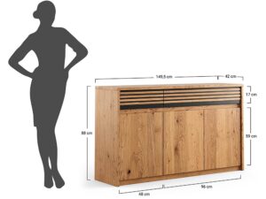miniaturka Loftowa Komoda Dębowa Dąb  Inari