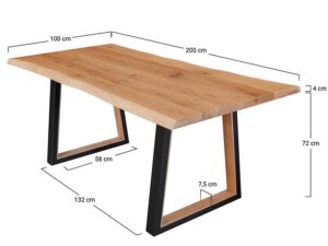 miniaturka Debowy Stół  Mavardo 100×200 czarne nogi