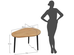 miniaturka Stolik kawowy debowy na trzech nogach