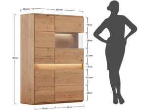 miniaturka Prawa Niska Witryna 2D Elegancki Dąb  Salar