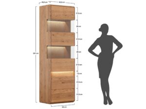 miniaturka Dębowa Witryna Wąska Lewa Salar