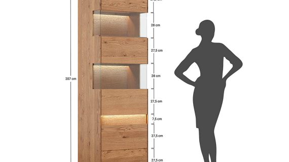 miniaturka Dębowa Witryna Wąska Lewa  Salar