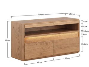 miniaturka Wąska Szafka RTV Naturalny Dąb  Salar