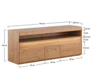 miniaturka Wysoka Szafka RTV Naturalny Dąb  Salar