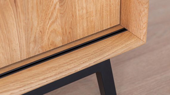 Loft Komoda Winna Naturalny Dąb Nogi Stal Kyoto - obrazek 4