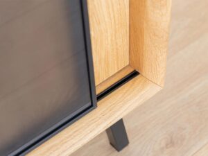 miniaturka Loft Komoda Winna Szyba Stal Dąb Kyoto