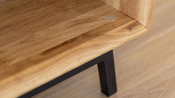 miniaturka Loft Stolik Kawowy Dąb Naturalny Stal Kyoto