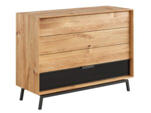 Loft Komoda Szuflady Szyba Dębowa Grafitem Kyoto