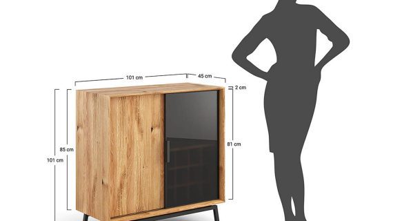 Loft Komoda Winna Szyba Stal Dąb Kyoto - obrazek 7