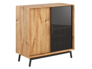 Loft Komoda Winna Szyba Stal Dąb Kyoto