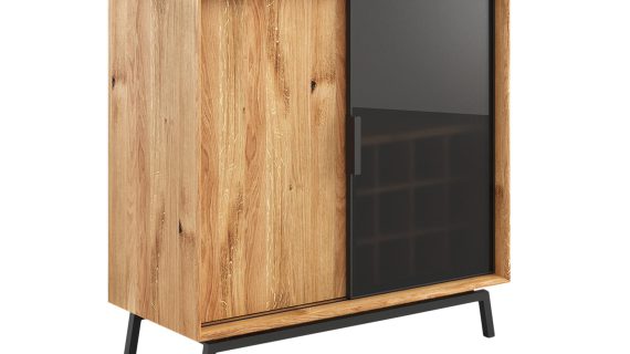 Loft Komoda Winna Szyba Stal Dąb Kyoto