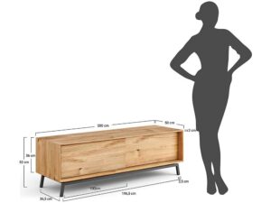 miniaturka Loft Szafka RTV 200 Zamknięta Dębowa Kyoto