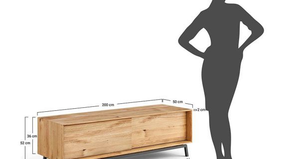 Loft Szafka RTV 200 Zamknięta Dębowa Kyoto - obrazek 7