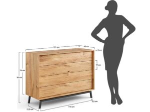 miniaturka Loft Komoda 4 Szafki Dąb Olejowany Kyoto