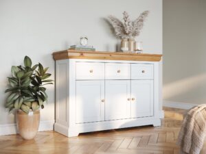 miniaturka Komoda Klasyczna z Litego Drewna w Bieli Petra