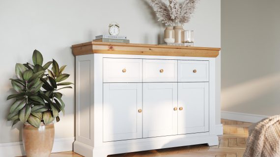 miniaturka Komoda Klasyczna z Litego Drewna w Bieli Petra