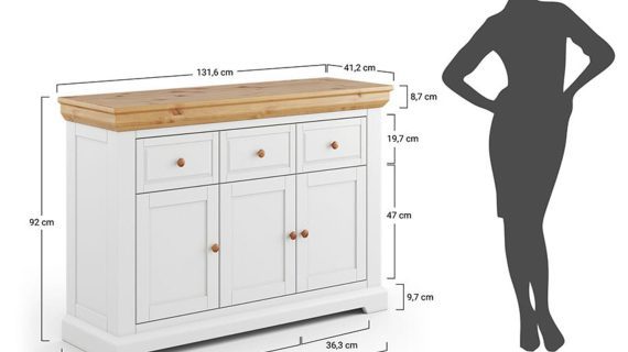 miniaturka Komoda Klasyczna z Litego Drewna w Bieli Petra