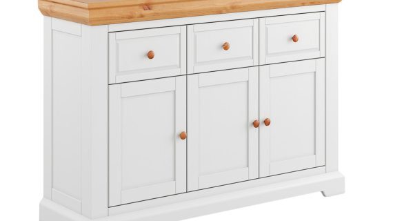 Komoda Klasyczna z Litego Drewna w Bieli Petra