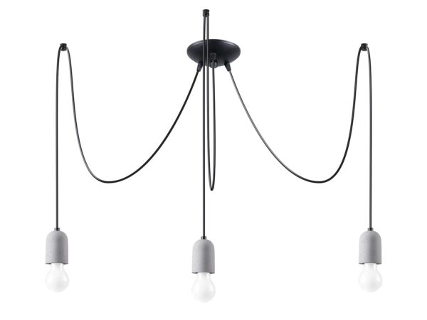 Oprawa z czarnego metalu i betonu – lampa wisząca