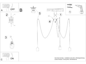 miniaturka Geometryczny Żyrandol SOLARO 3 – 3 Żarówki