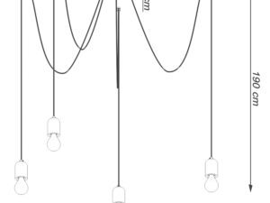 miniaturka Geometryczny Żyrandol SOLARO 5 – 5 Żarówek Szaro-Czarny