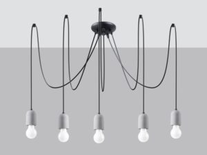 miniaturka Geometryczny Żyrandol SOLARO 5 – 5 Żarówek Szaro-Czarny