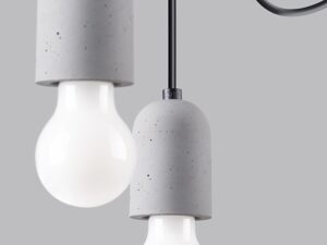 miniaturka Geometryczny Żyrandol SOLARO 5 – 5 Żarówek Szaro-Czarny