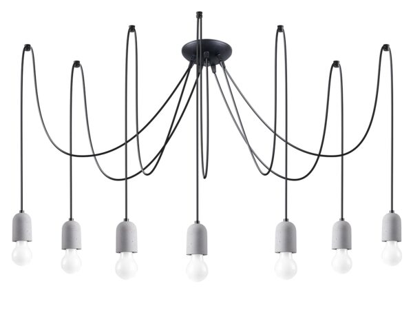 Industrialna lampa sufitowa z rozszerzonym układem żarówek